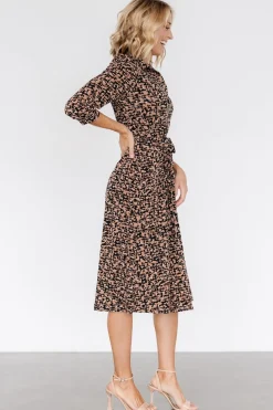 Fashion Baltic Born Jenica Midi Dress | Black + Camel Print Black+CamelPrint