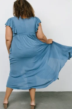 Hot Baltic Born Jennifer Deep V Maxi Dress | Blue