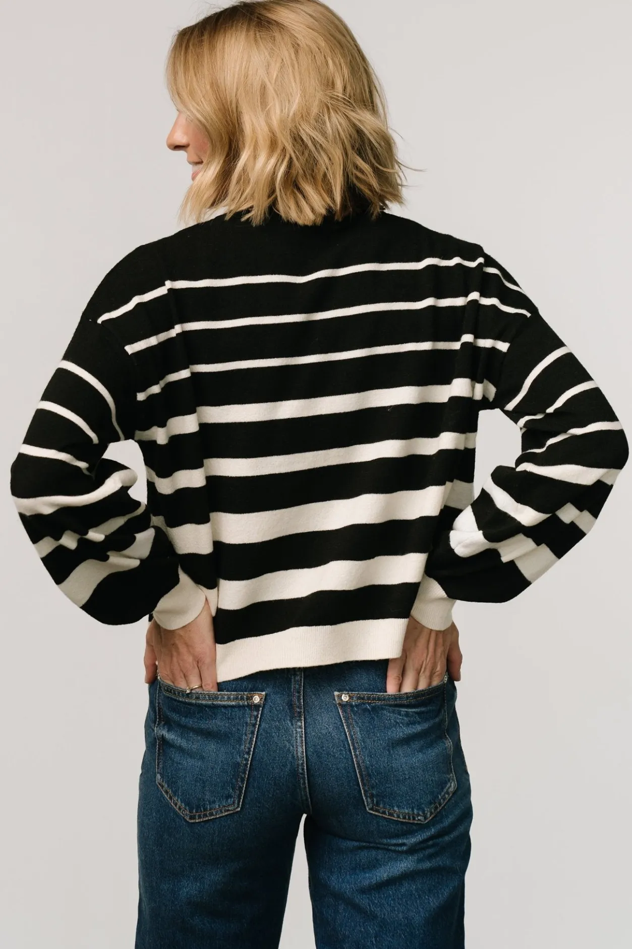 Best Baltic Born Jensen Stripe Sweater Top | Black + Ivory Black+Ivory