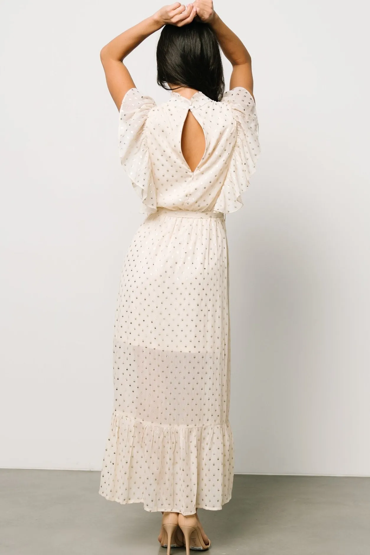 Discount Baltic Born Jerika Midi Dress | Natural + Gold Natural+Gold