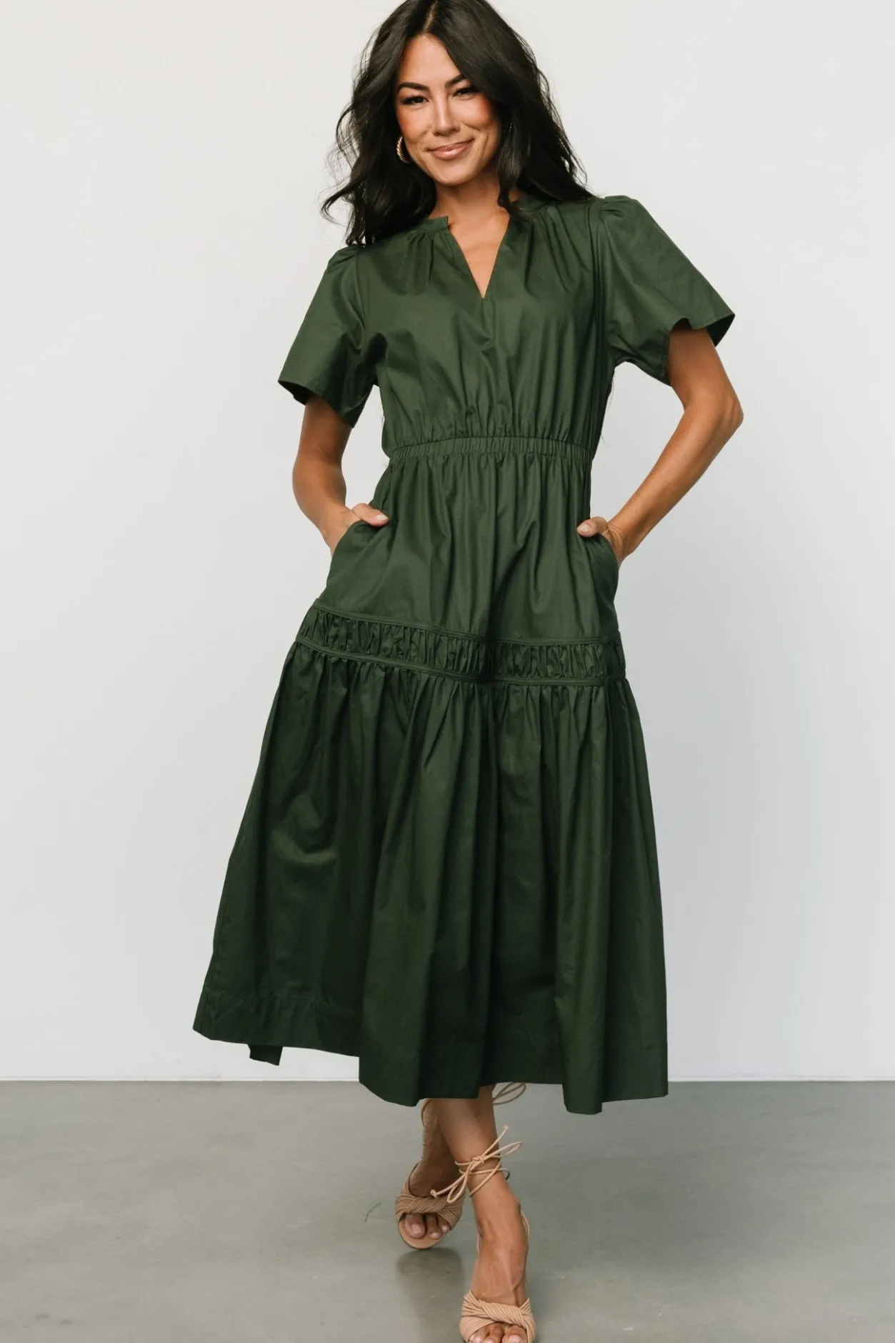 Discount Baltic Born Jerrah Midi Dress | Deep Green DeepGreen