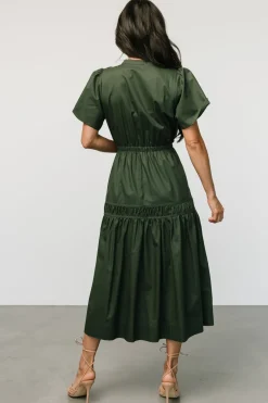 Discount Baltic Born Jerrah Midi Dress | Deep Green DeepGreen