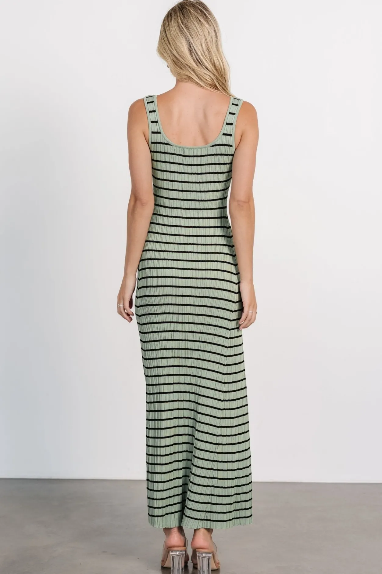 Outlet Baltic Born Jesse Ribbed Tank Maxi Dress | Olive + Black Olive+Black