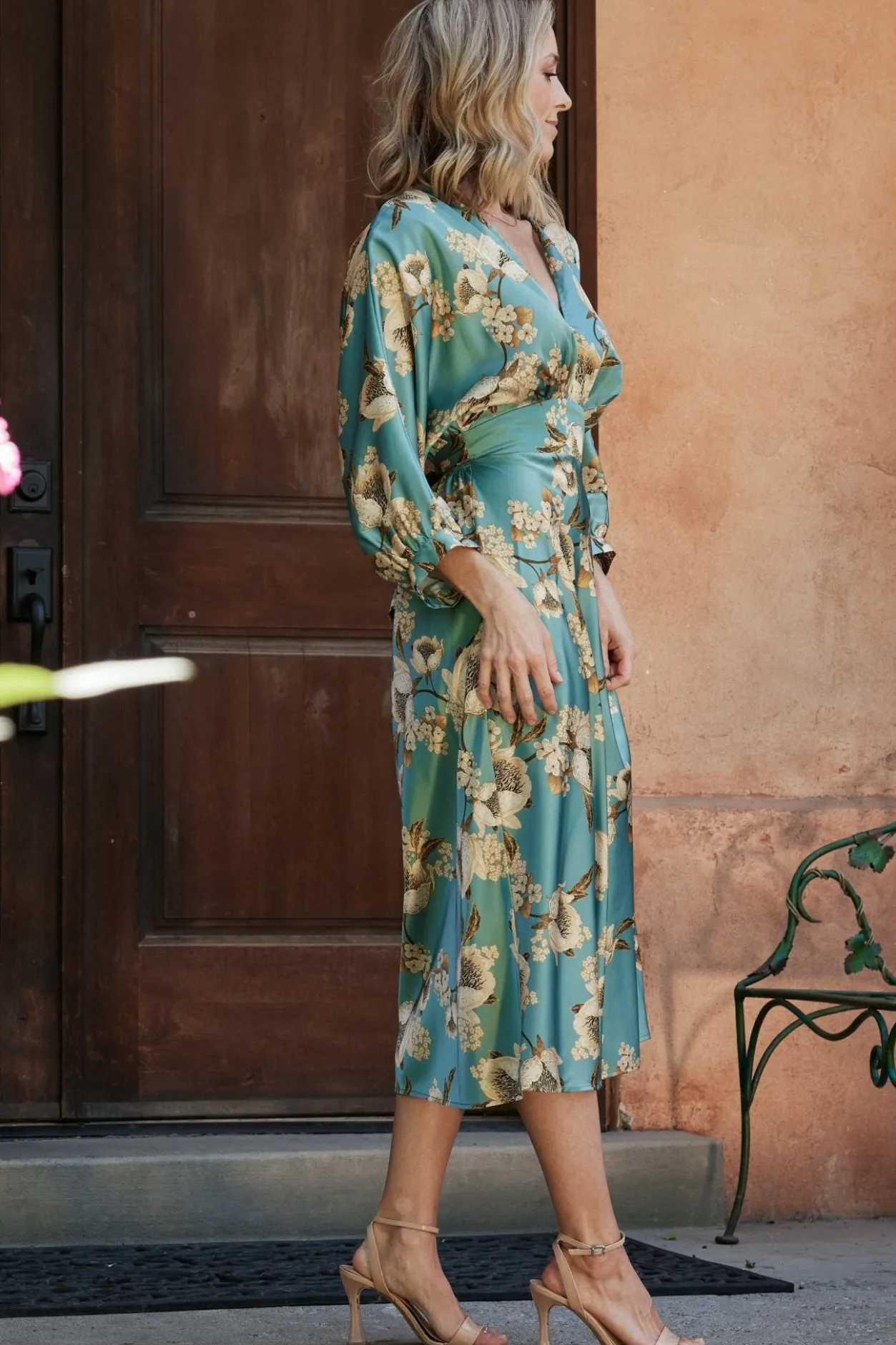 Outlet Baltic Born Joni Satin Midi Dress | Blue Multi BlueMulti