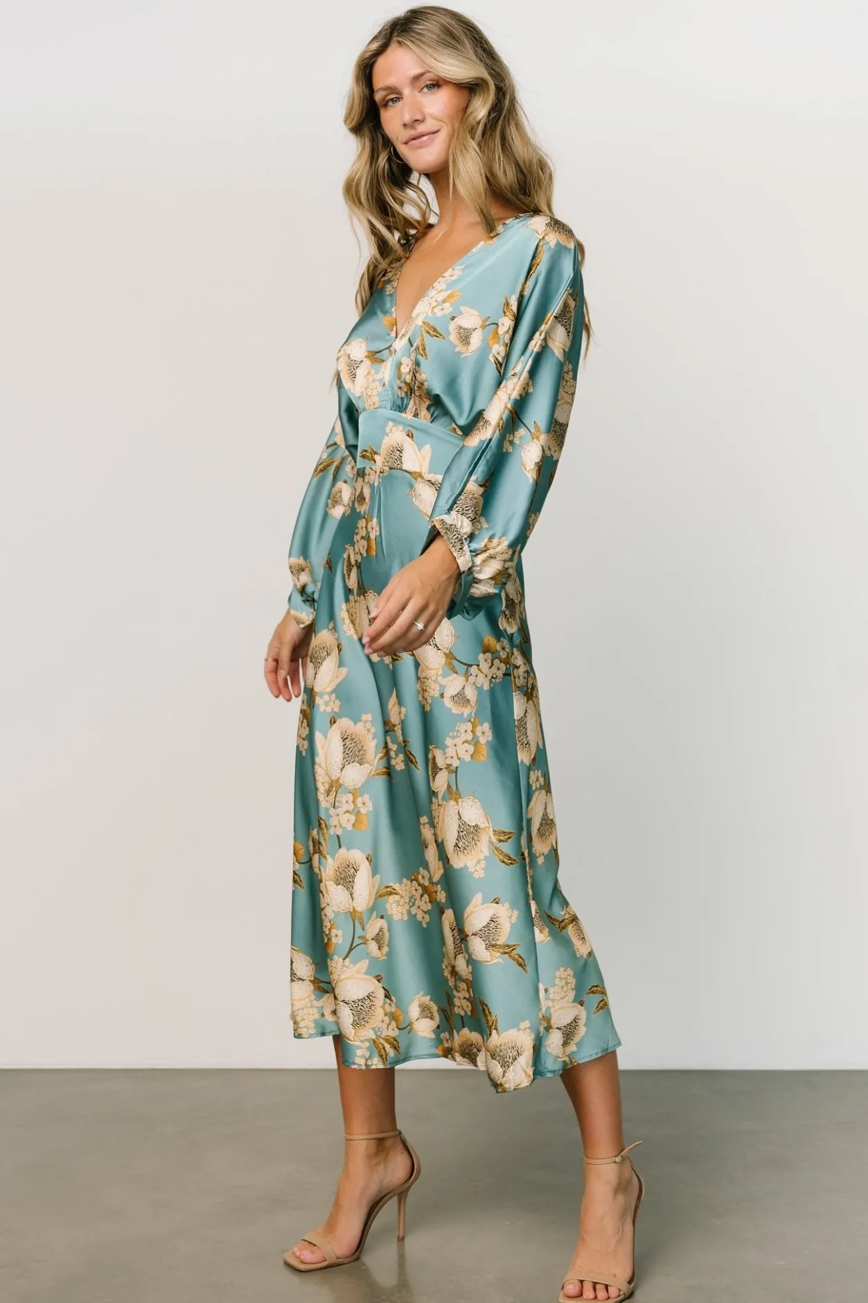 Outlet Baltic Born Joni Satin Midi Dress | Blue Multi BlueMulti