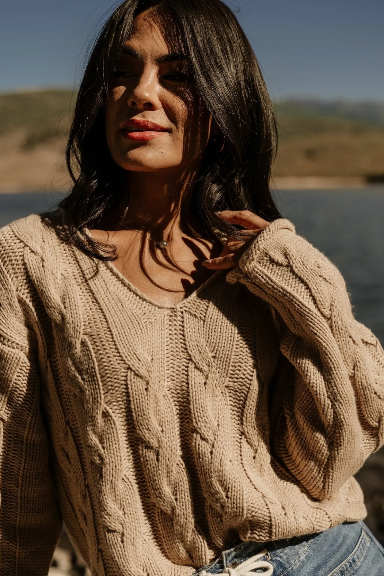 Fashion Baltic Born Jordan Cable Knit Sweater | Taupe