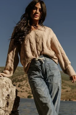Fashion Baltic Born Jordan Cable Knit Sweater | Taupe