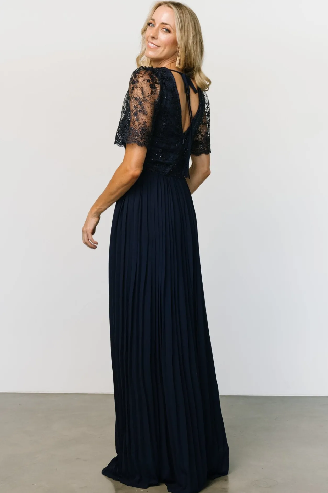 Sale Baltic Born Josephine Pleated Maxi Dress | Navy
