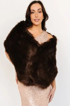 Best Baltic Born Jovie Faux Fur Shawl | Chocolate