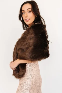 Best Baltic Born Jovie Faux Fur Shawl | Chocolate