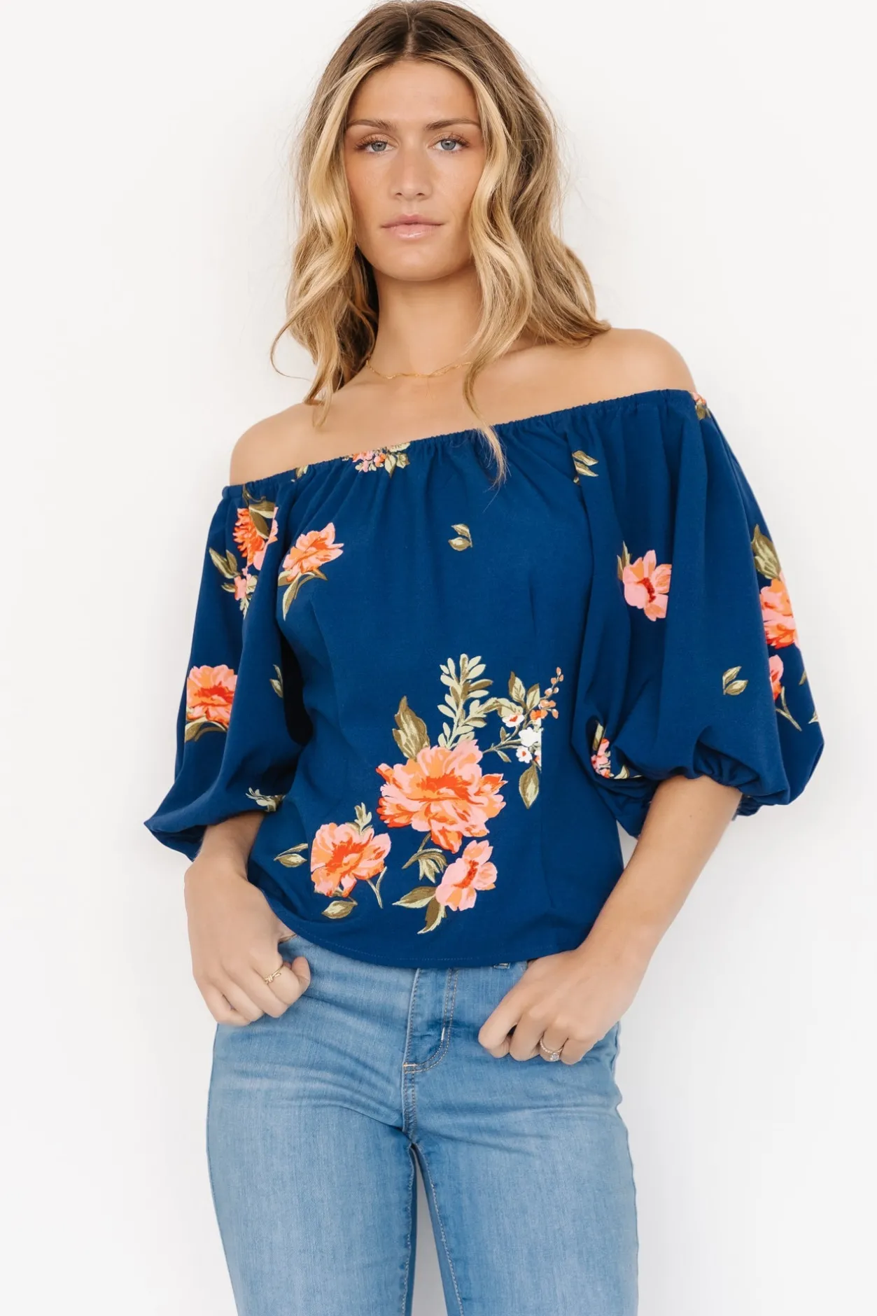 Clearance Baltic Born Julia Off Shoulder Top | Blue Multi BlueMulti