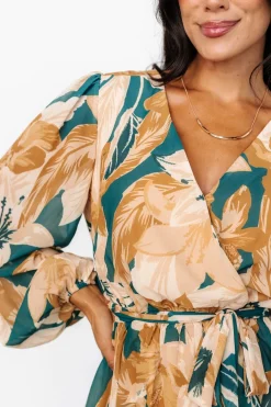 Clearance Baltic Born Juno Short Dress | Green + Gold Floral Green+GoldFloral