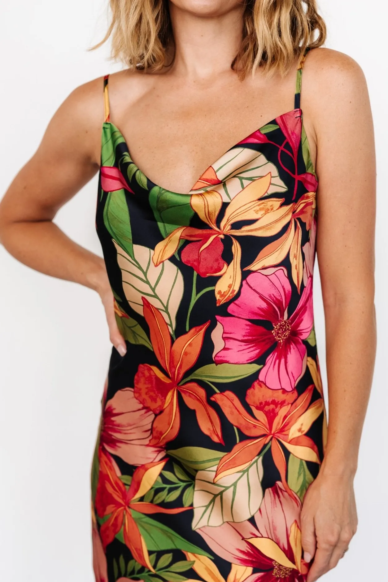 Online Baltic Born Kala Slip Midi Dress | Black Multi Floral BlackMultiFloral