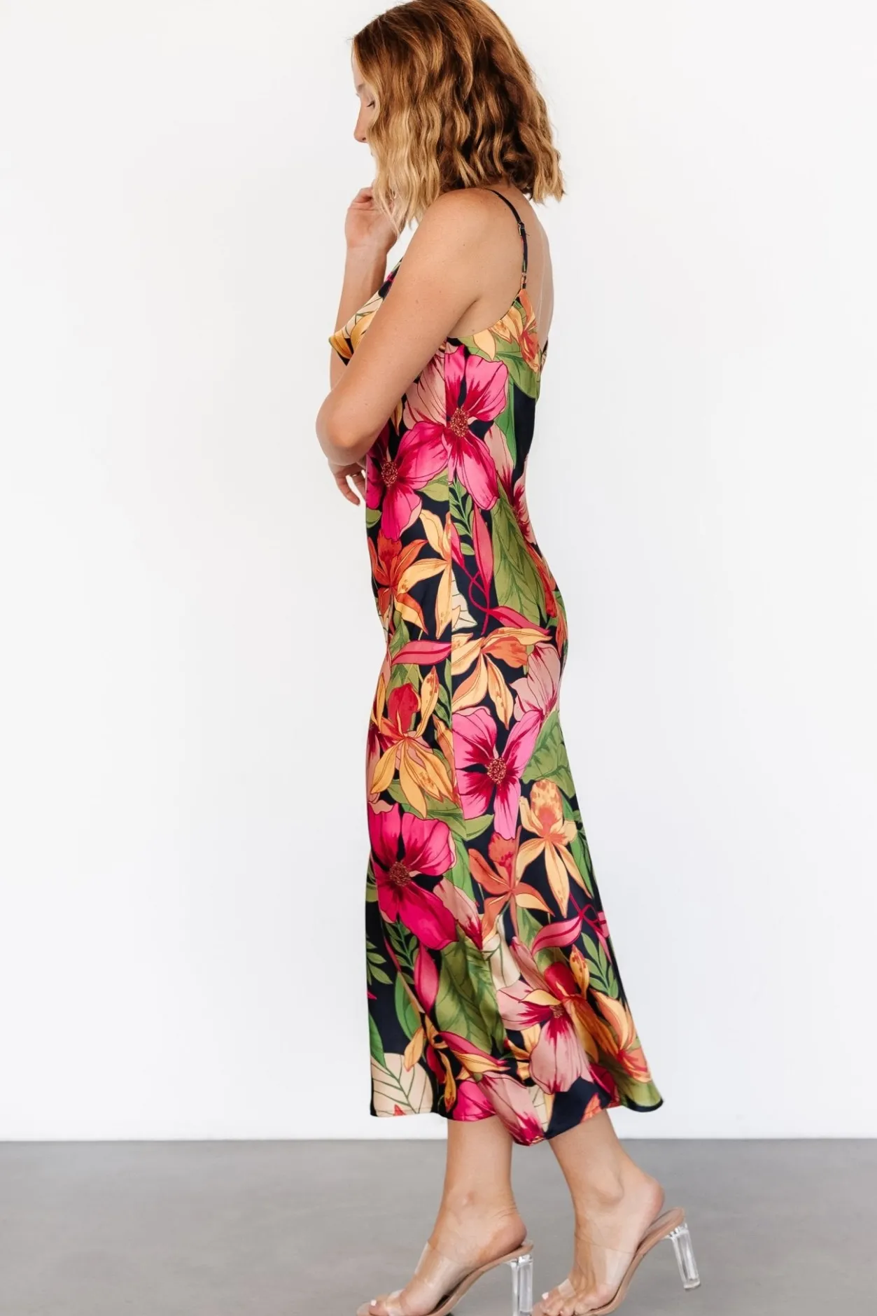 Online Baltic Born Kala Slip Midi Dress | Black Multi Floral BlackMultiFloral