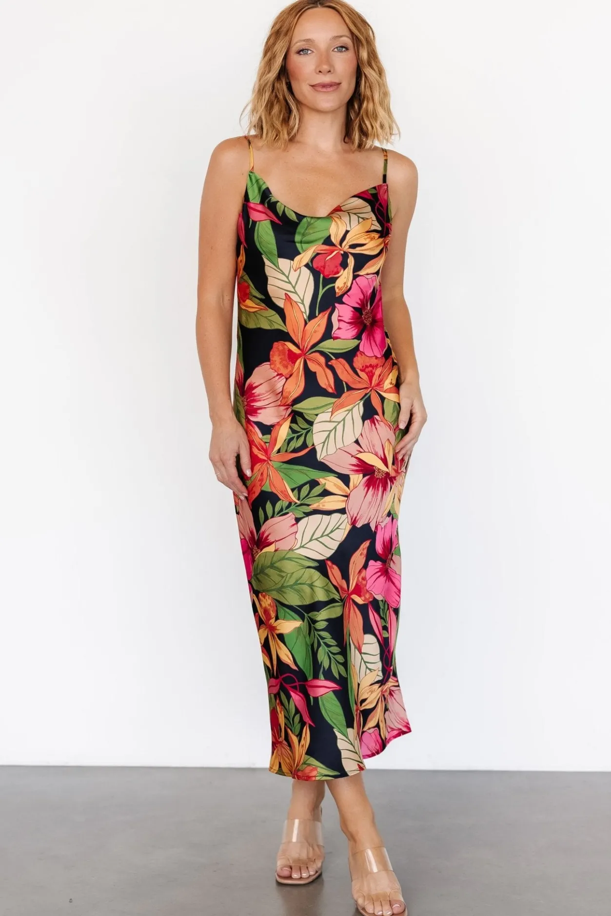 Online Baltic Born Kala Slip Midi Dress | Black Multi Floral BlackMultiFloral