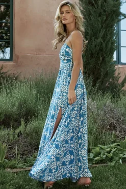 Online Baltic Born Kali Maxi Dress | Blue + White Blue+White