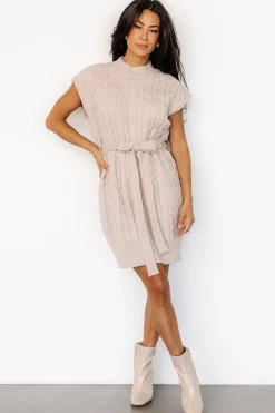 Discount Baltic Born Kambri Cable Knit Sweater Dress | Oatmeal