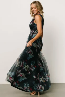 New Baltic Born Kamila Tulle Maxi Dress | Navy Abstract Floral NavyAbstractFloral
