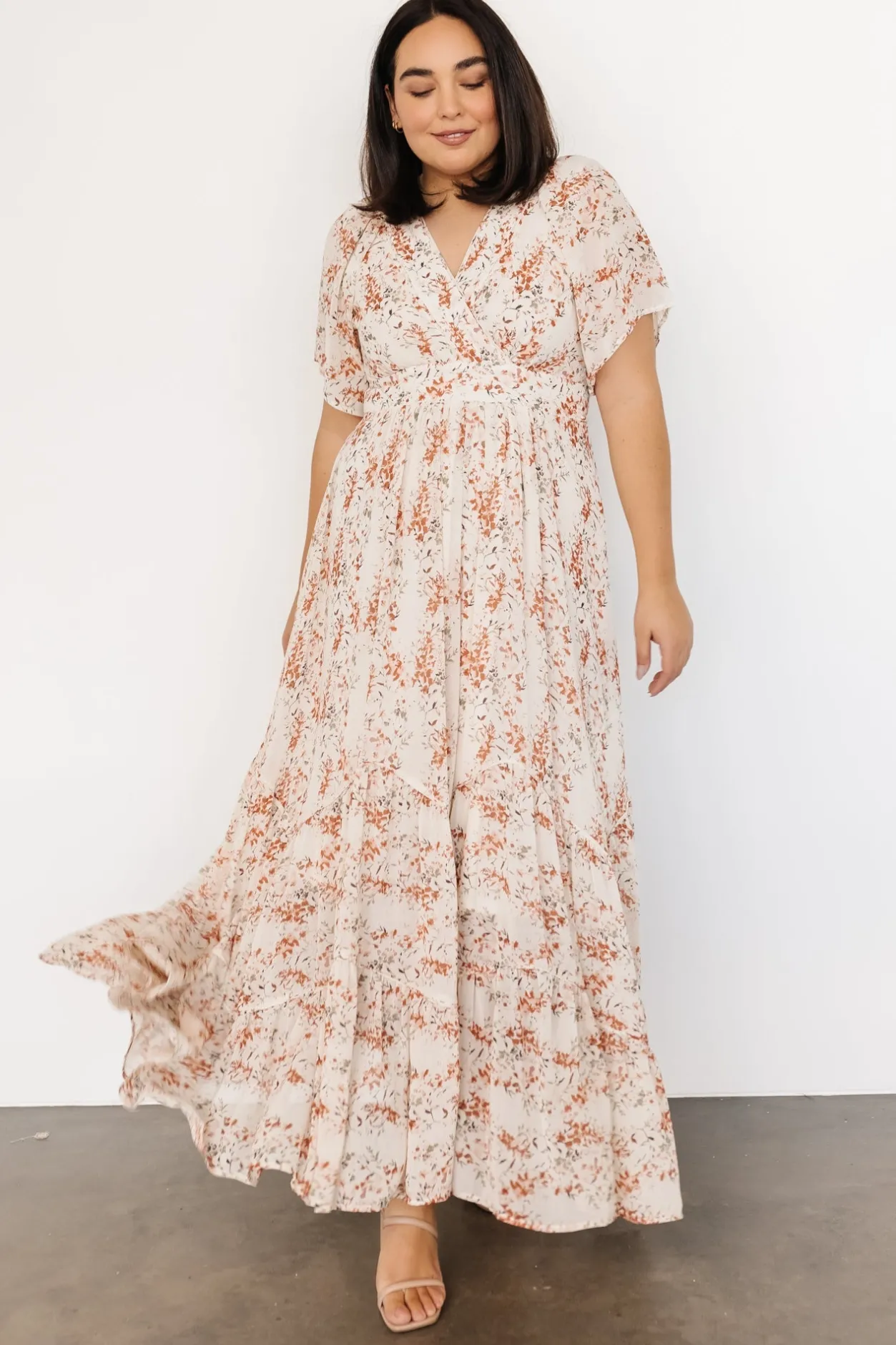 Hot Baltic Born Katherine Maxi Dress | Cream + Rust Floral Cream+RustFloral