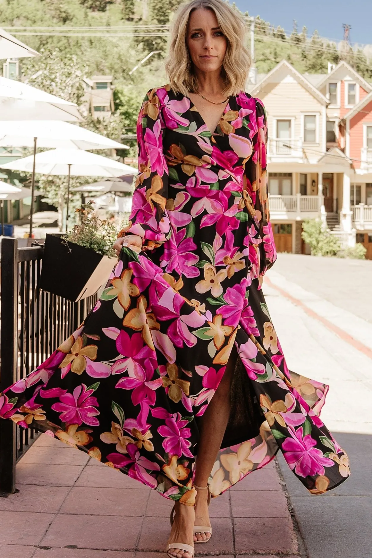 Best Baltic Born Katinka Wrap Maxi Dress | Black Multi Floral BlackMultiFloral