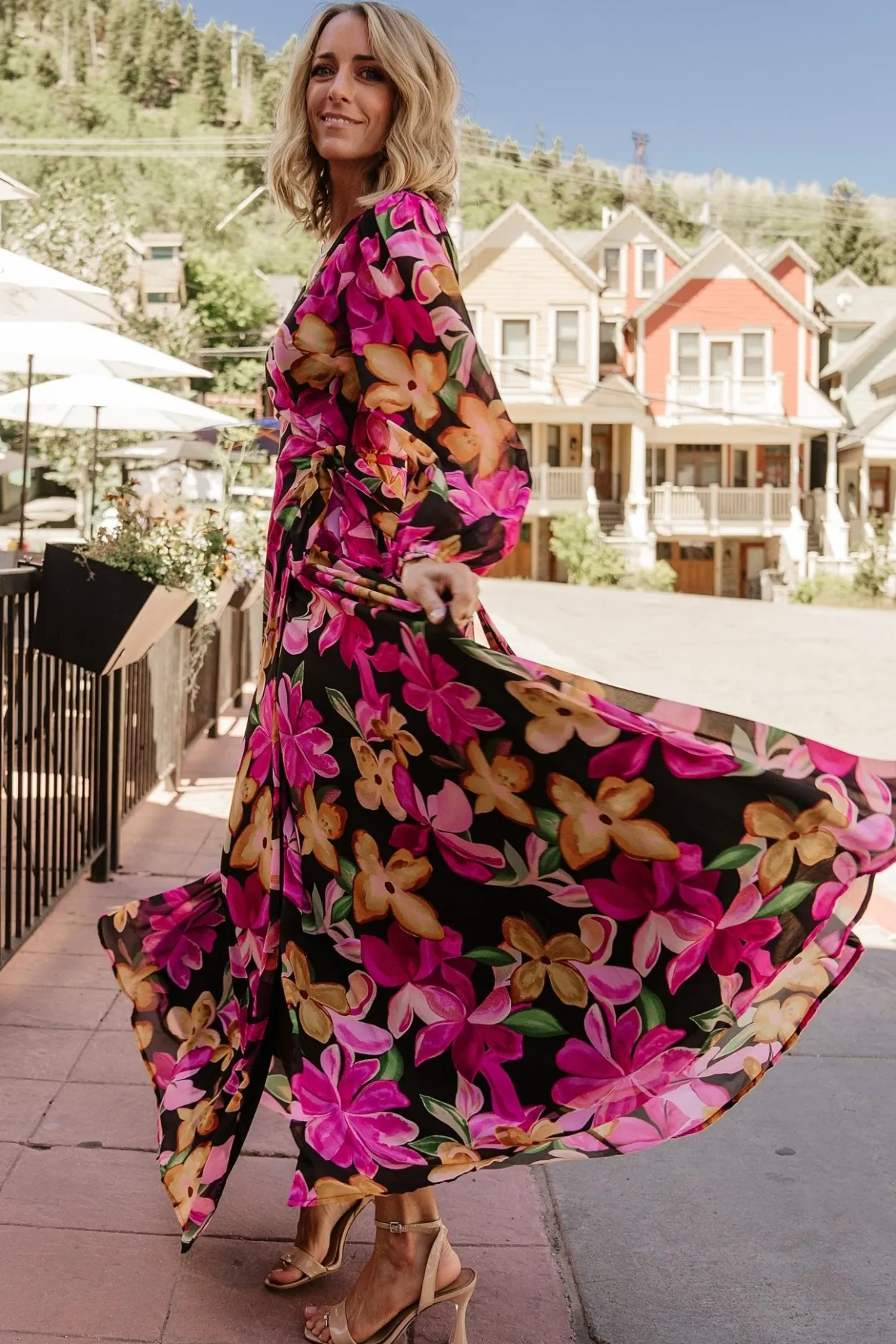 Best Baltic Born Katinka Wrap Maxi Dress | Black Multi Floral BlackMultiFloral