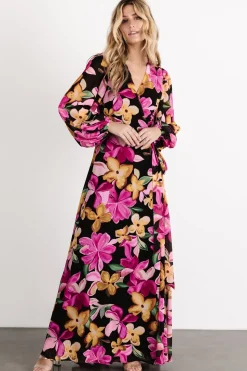 Best Baltic Born Katinka Wrap Maxi Dress | Black Multi Floral BlackMultiFloral