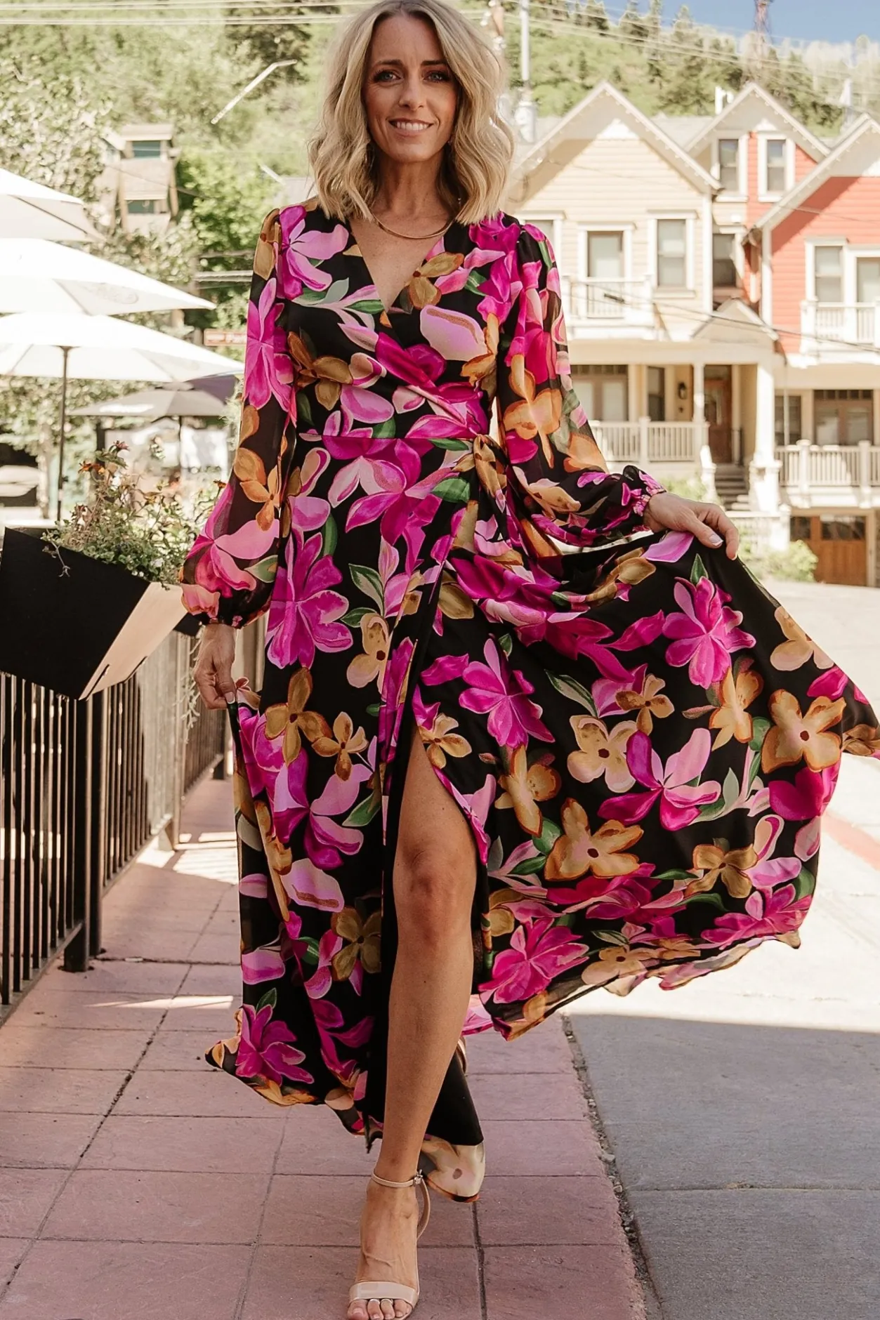 Best Baltic Born Katinka Wrap Maxi Dress | Black Multi Floral BlackMultiFloral