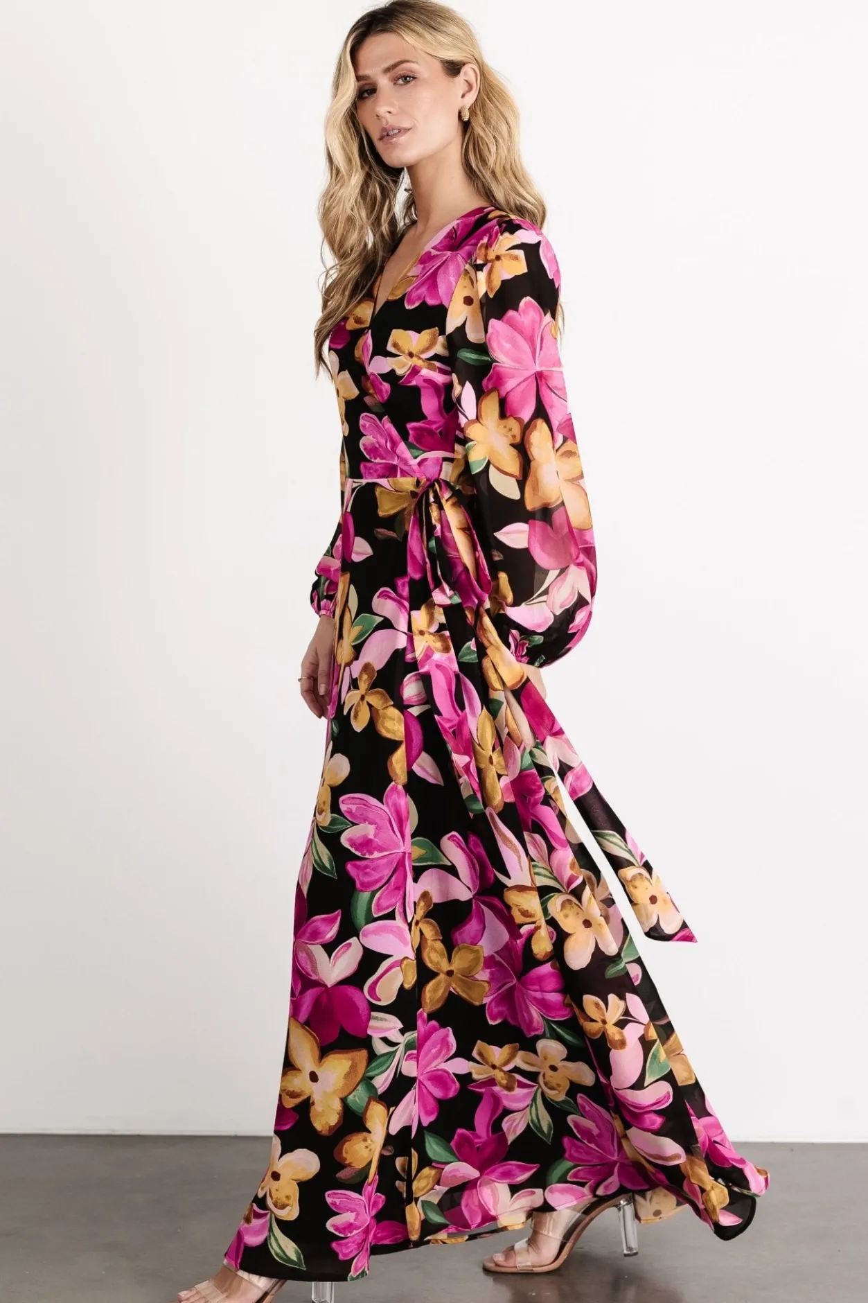 Best Baltic Born Katinka Wrap Maxi Dress | Black Multi Floral BlackMultiFloral