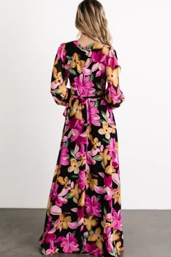 Best Baltic Born Katinka Wrap Maxi Dress | Black Multi Floral BlackMultiFloral