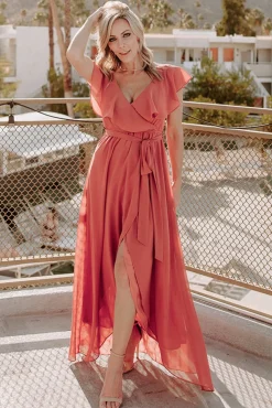 New Baltic Born Katya Ruffle Maxi Dress | Rosewood