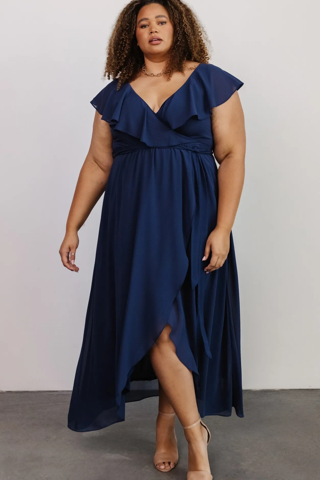 Sale Baltic Born Katya Ruffle Maxi Dress | Navy