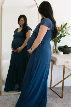Sale Baltic Born Katya Ruffle Maxi Dress | Navy