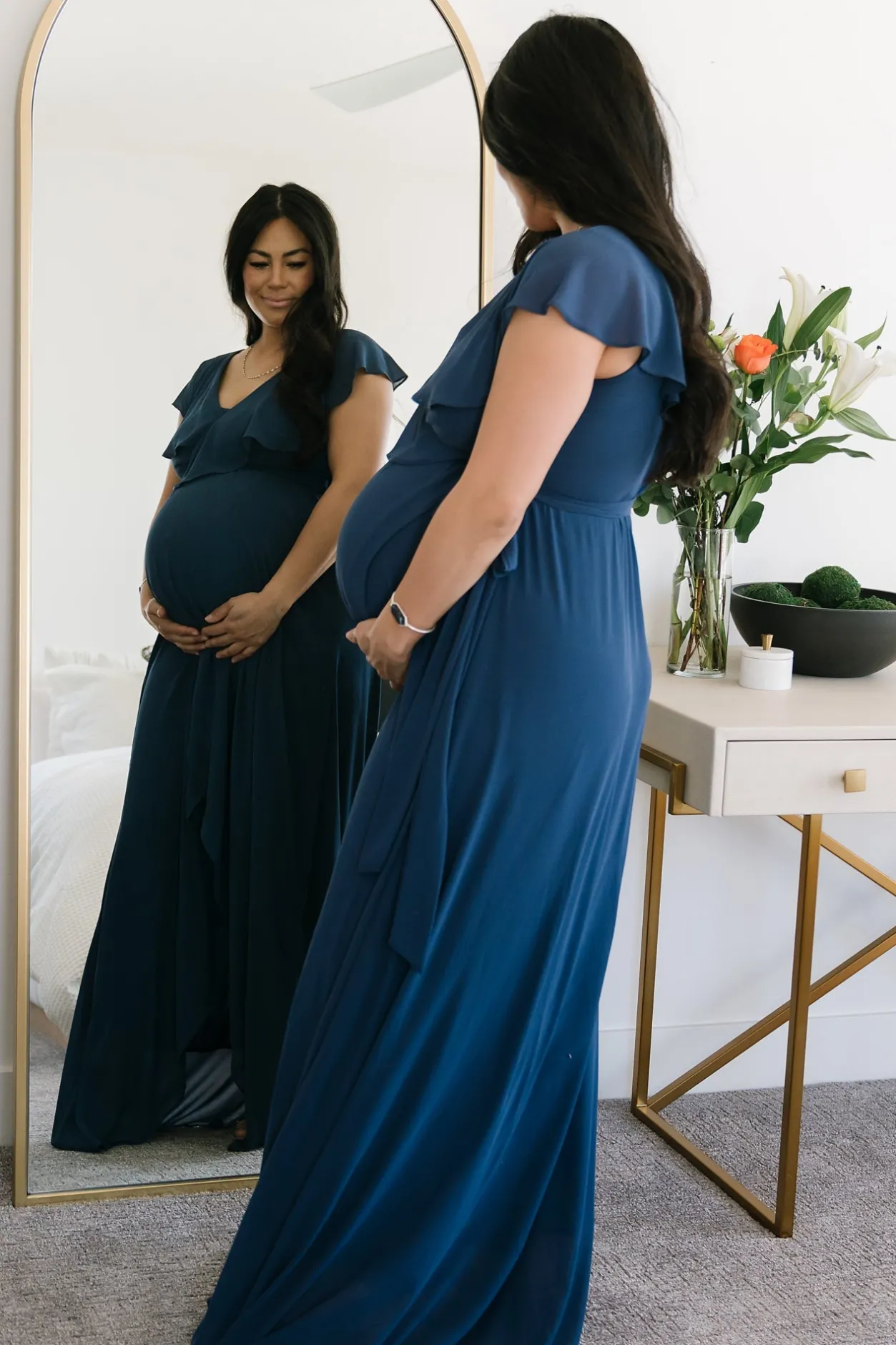 Sale Baltic Born Katya Ruffle Maxi Dress | Navy