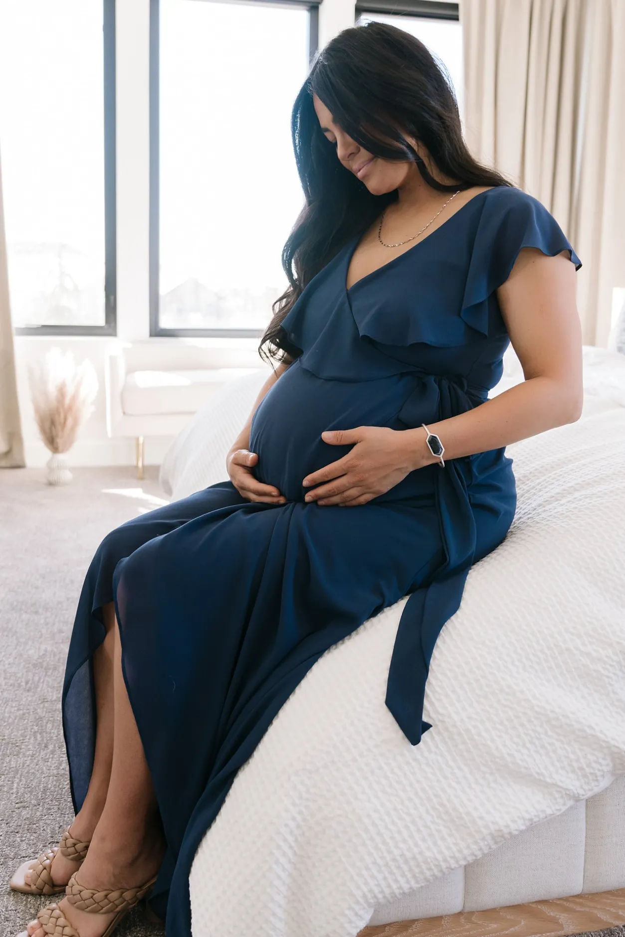 Sale Baltic Born Katya Ruffle Maxi Dress | Navy