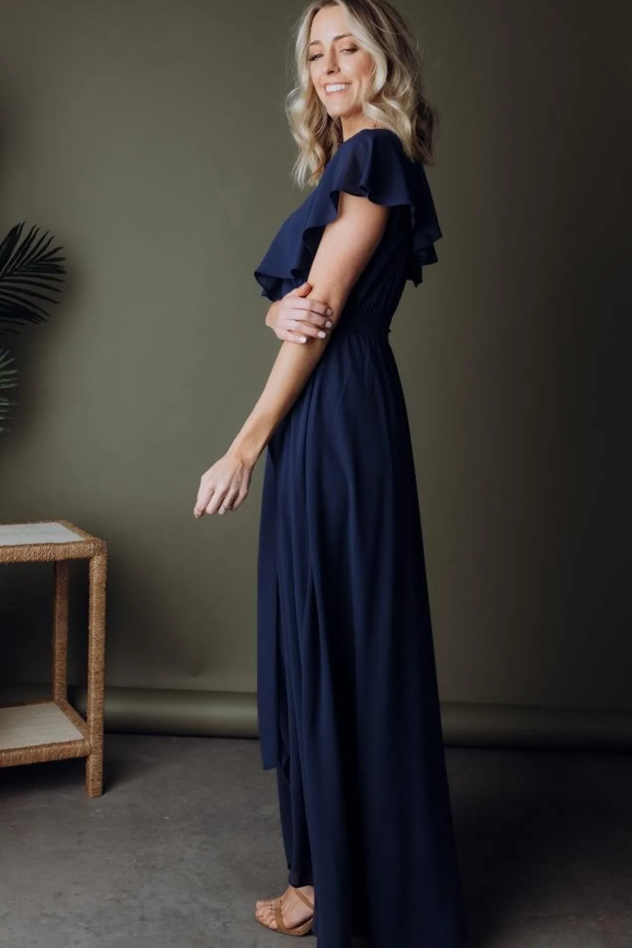 Sale Baltic Born Katya Ruffle Maxi Dress | Navy