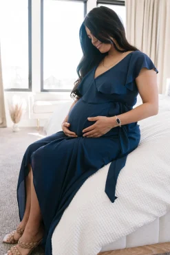 Sale Baltic Born Katya Ruffle Maxi Dress | Navy