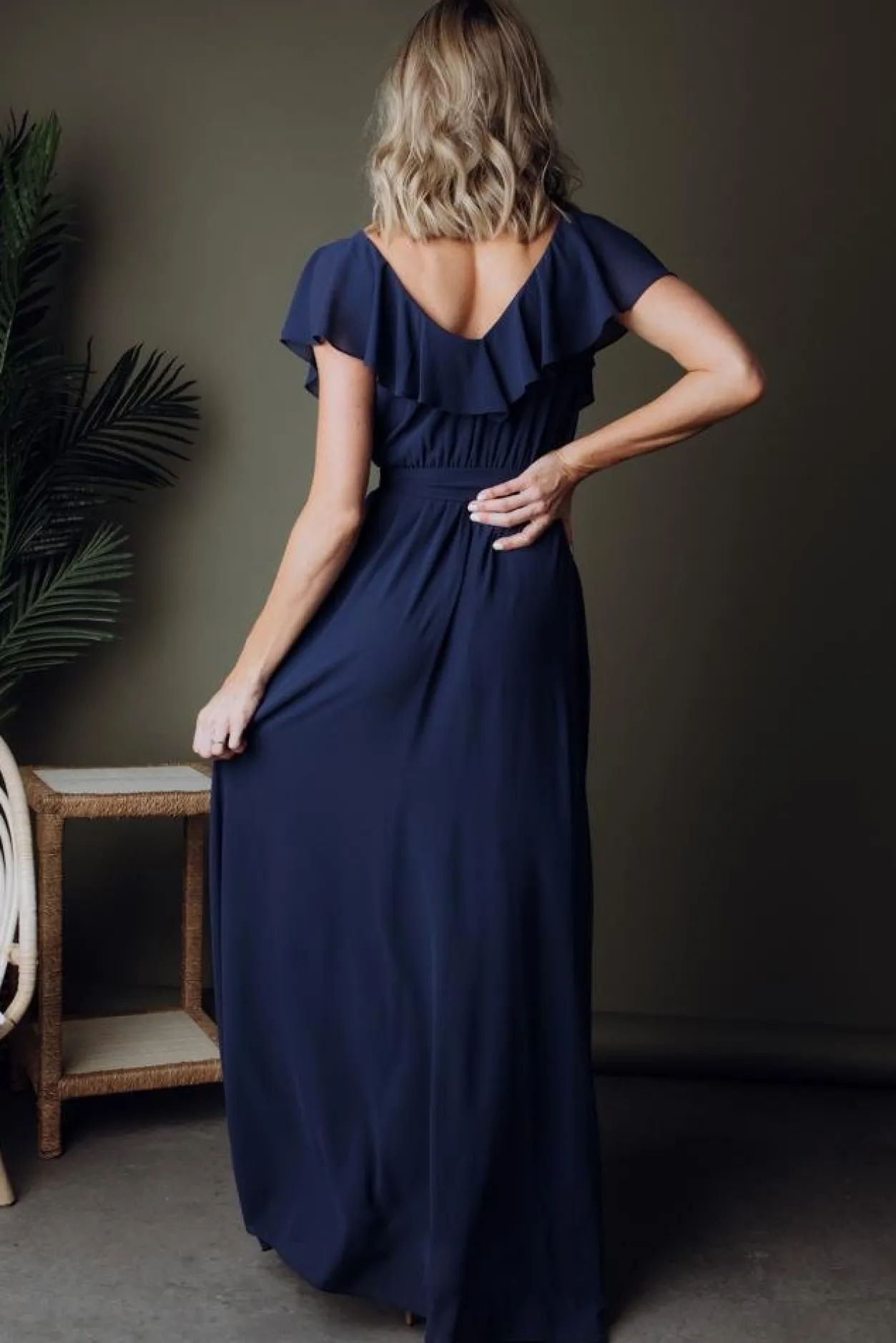 Sale Baltic Born Katya Ruffle Maxi Dress | Navy