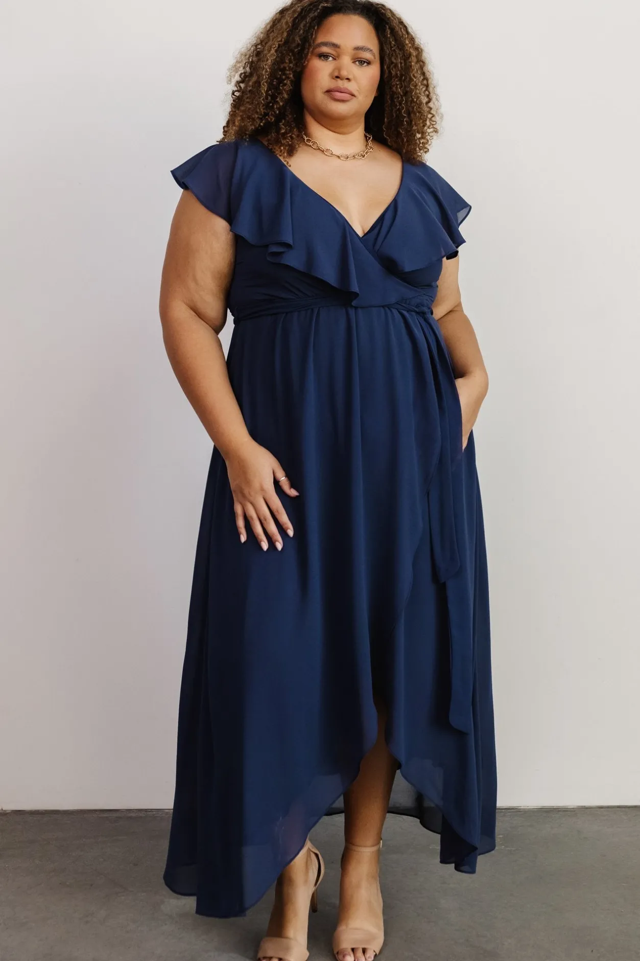 Sale Baltic Born Katya Ruffle Maxi Dress | Navy