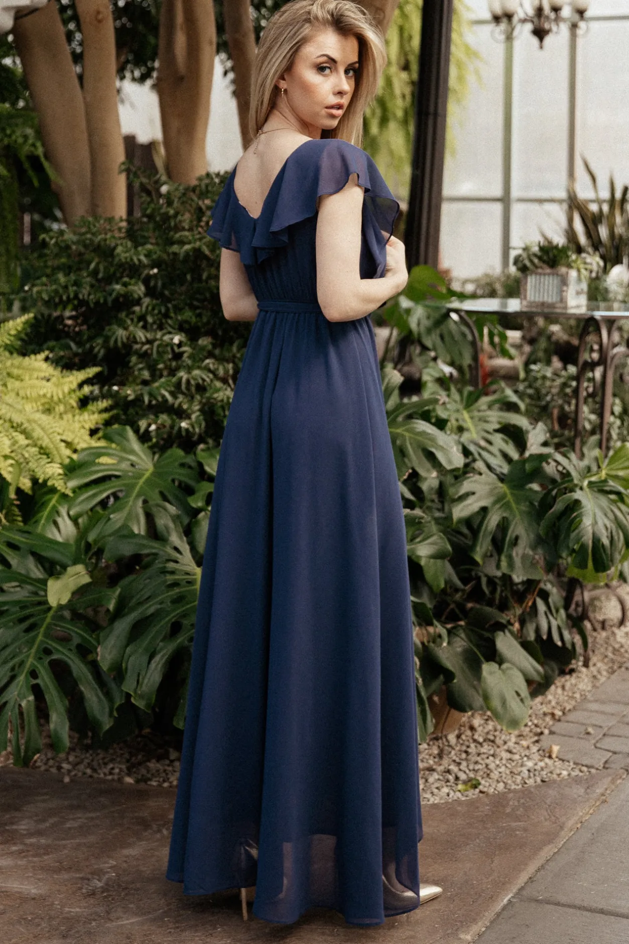Sale Baltic Born Katya Ruffle Maxi Dress | Navy