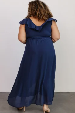 Sale Baltic Born Katya Ruffle Maxi Dress | Navy