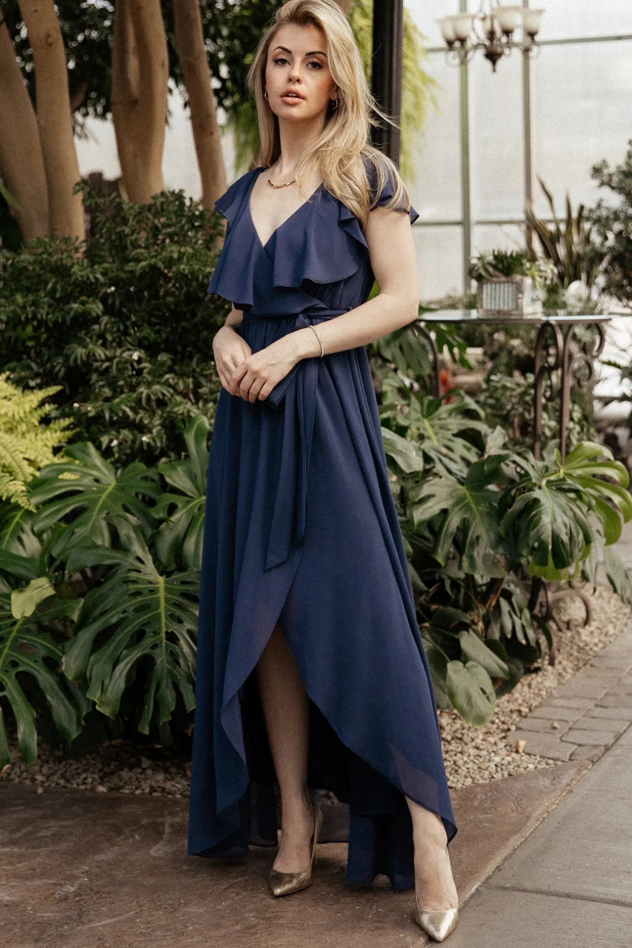 Sale Baltic Born Katya Ruffle Maxi Dress | Navy