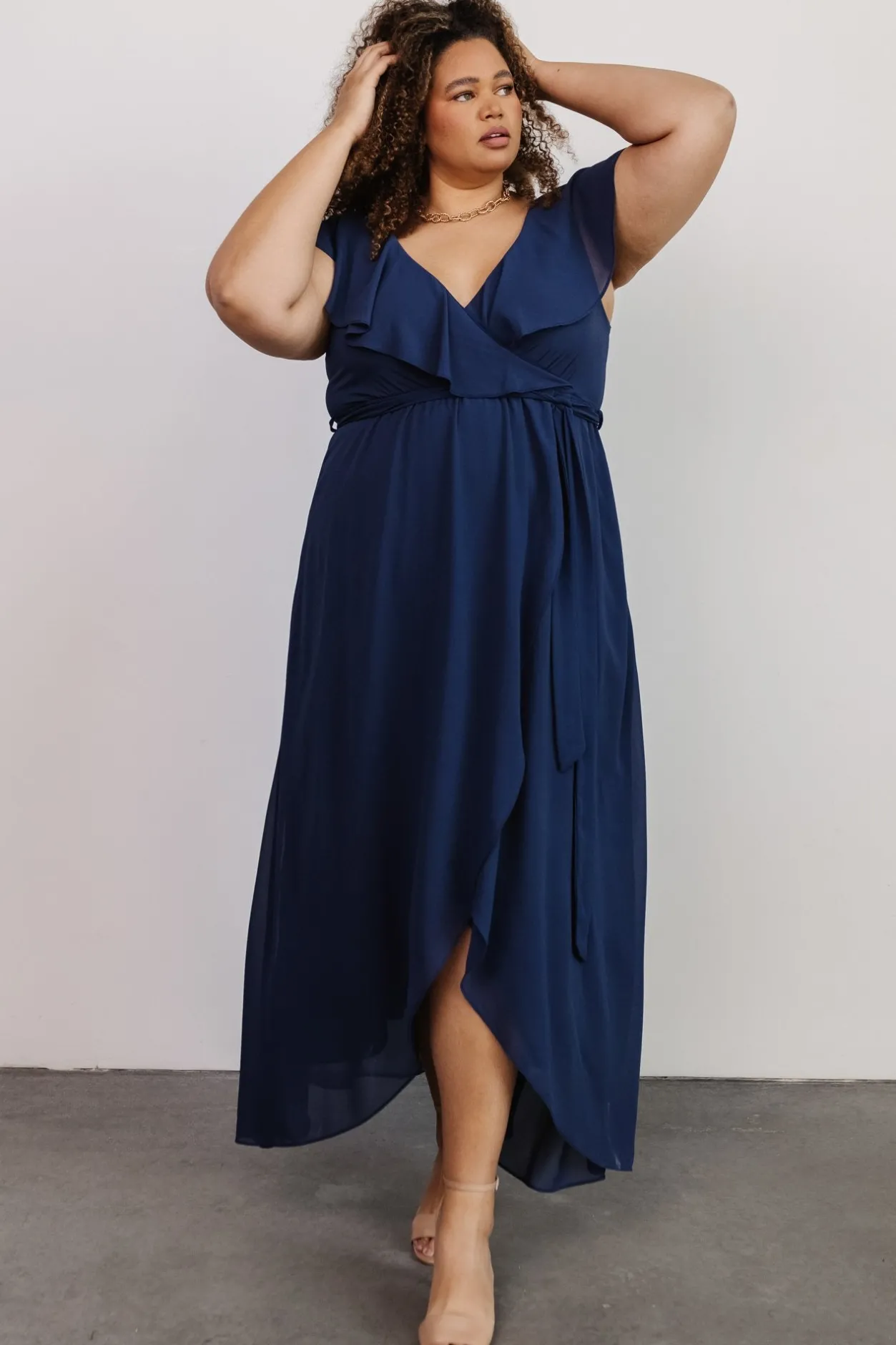 Sale Baltic Born Katya Ruffle Maxi Dress | Navy