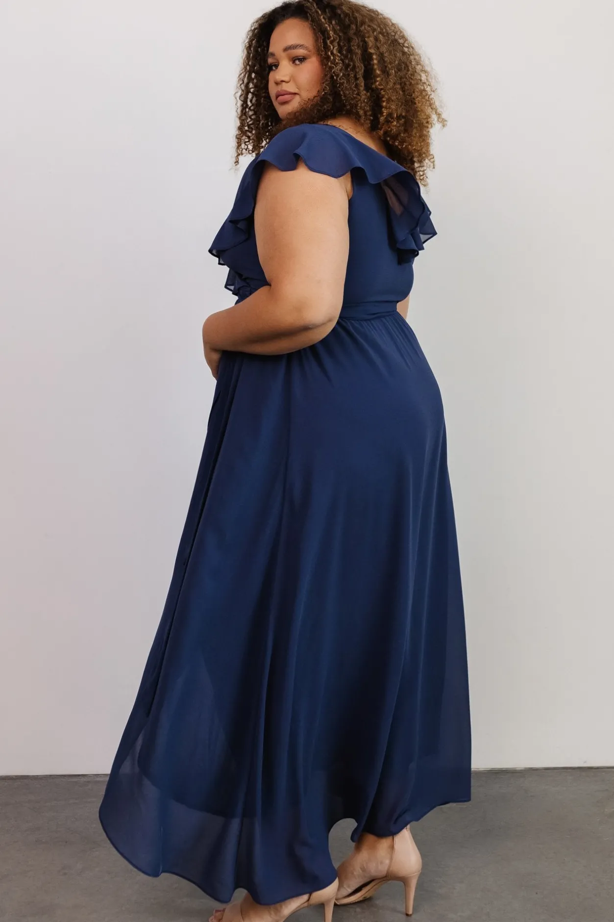 Sale Baltic Born Katya Ruffle Maxi Dress | Navy