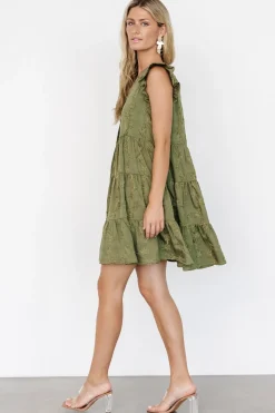 New Baltic Born Kayla Button Up Short Dress | Olive