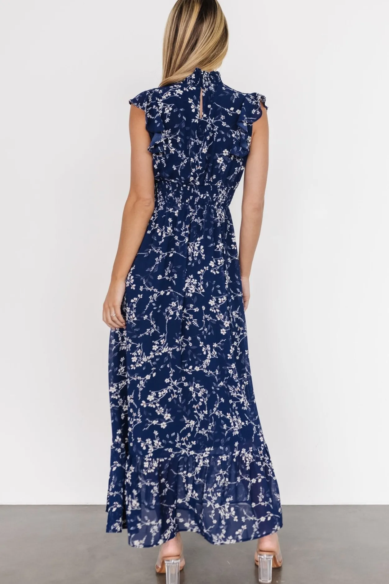 Clearance Baltic Born Kearny Ruffle Maxi Dress | Blue Floral BlueFloral