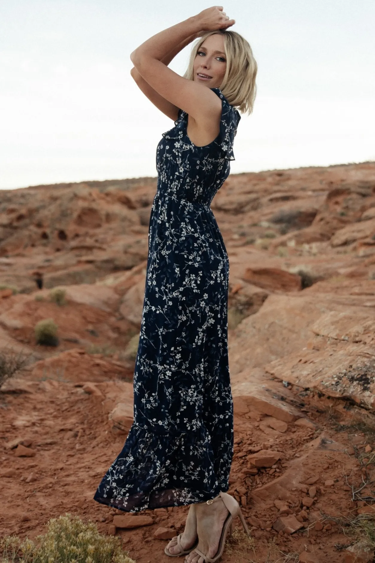 Clearance Baltic Born Kearny Ruffle Maxi Dress | Blue Floral BlueFloral