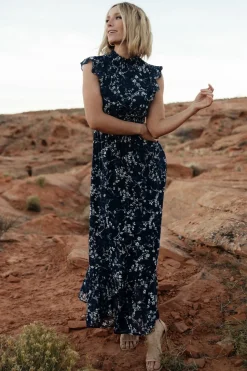 Clearance Baltic Born Kearny Ruffle Maxi Dress | Blue Floral BlueFloral