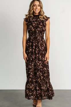 Fashion Baltic Born Kearny Ruffle Maxi Dress | Brown + Natural Brown+Natural
