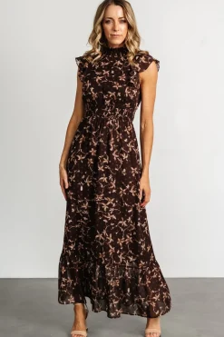 Fashion Baltic Born Kearny Ruffle Maxi Dress | Brown + Natural Brown+Natural