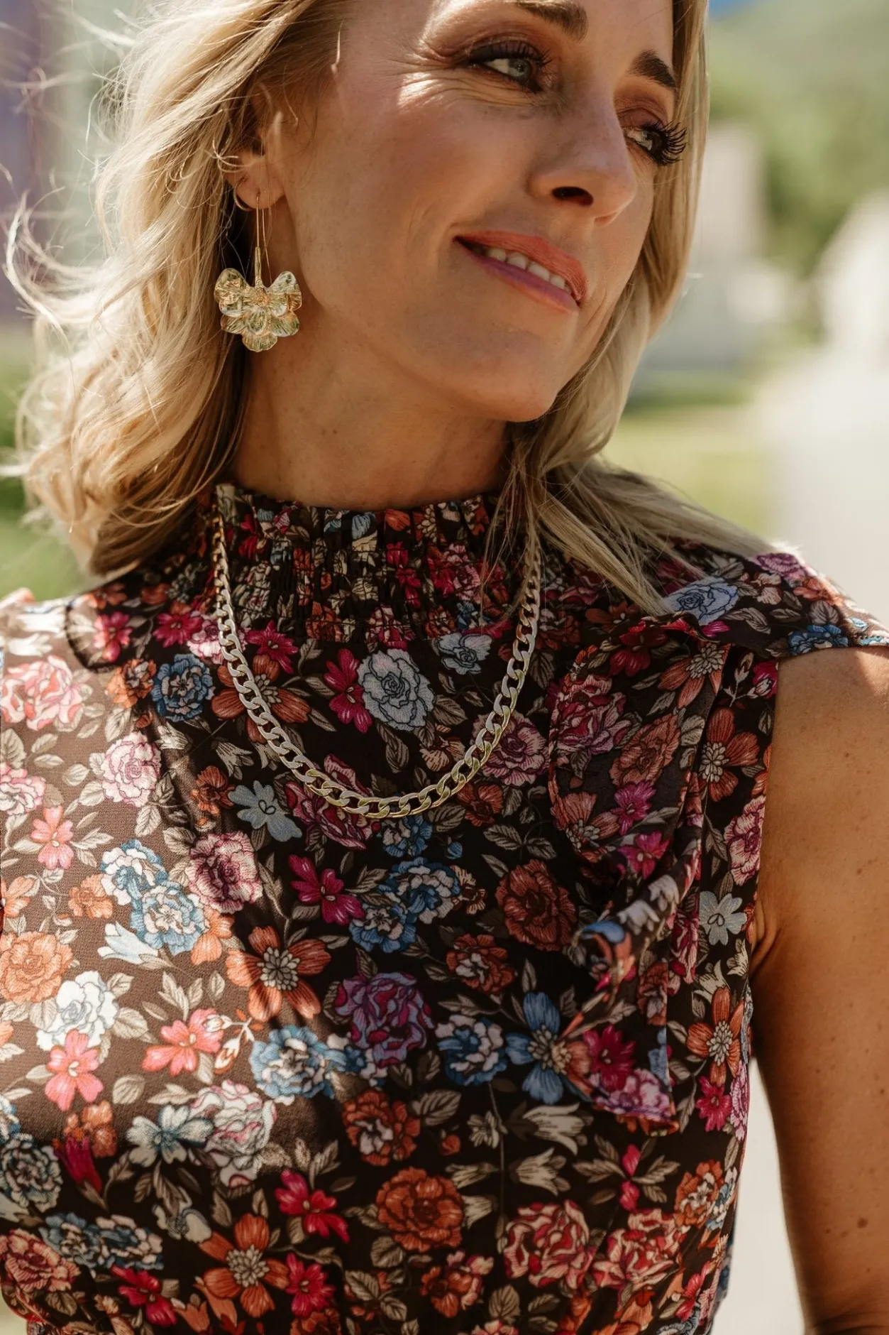 Discount Baltic Born Kearny Ruffle Maxi Dress | Brown Multi Floral BrownMultiFloral